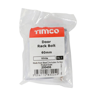 TIMCO Door Rack Bolts White - 60mm