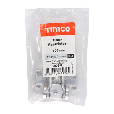 TIMCO Door Restrictor Polished Chrome - 107mm