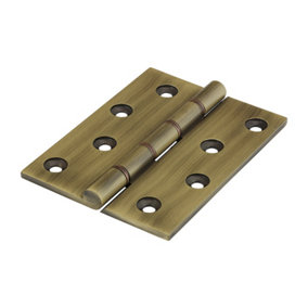 TIMCO Double Phosphor Bronze Washered Brass Hinges Antique Brass - 102 x 75