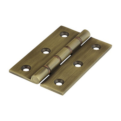 TIMCO Double Phosphor Bronze Washered Brass Hinges Antique Brass - 76 x 50