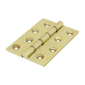 TIMCO Double Phosphor Bronze Washered Brass Hinges Polished Brass - 102 x 67