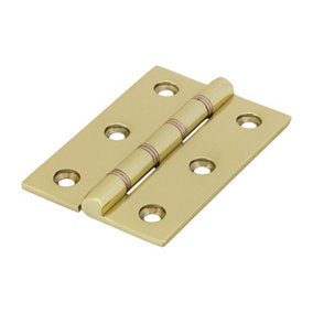 TIMCO Double Phosphor Bronze Washered Brass Hinges Polished Brass - 76 x 50