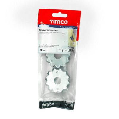 TIMCO Double Sided Timber Connectors Galvanised - 50mm / M12 (6pcs)
