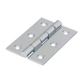 TIMCO Double Stainless Steel Washered Brass Hinges Polished Chrome - 76 x 50 (2pcs)