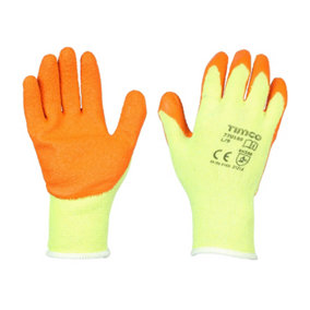 Timco - Eco-Grip Gloves - Crinkle Latex Coated Polycotton - Multi Pack (Size Large - 12 Pieces)