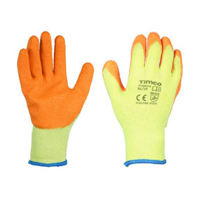 Timco - Eco-Grip Gloves - Crinkle Latex Coated Polycotton - Multi Pack (Size X Large - 12 Pieces)