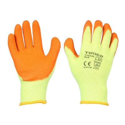 Timco - Eco-Grip Gloves - Crinkle Latex Coated Polycotton (Size Medium - 1 Each)