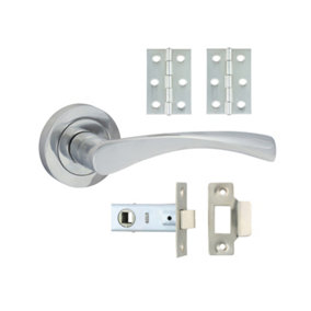 Timco - Edleston Lever On Rose Door Pack - Polished Chrome (Size Mixed - 1 Each)