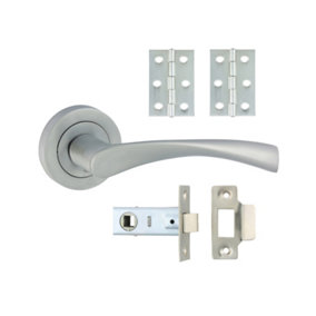 Timco - Edleston Lever On Rose Door Pack - Satin Chrome (Size Mixed - 1 Each)