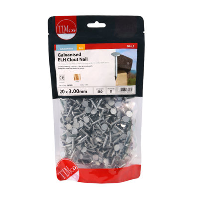 TIMCO Extra Large Head Clout Nails Galvanised - 20 x 3.00