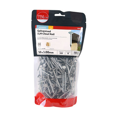 TIMCO Extra Large Head Clout Nails Galvanised - 50 x 3.00 (1kg)