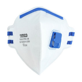 Timco - FFP2 Fold Flat Masks with Valve (Size One Size - 10 Pieces)