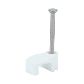 Timco - Flat Cable Clips - White (Size To fit 1.0mm - 100 Pieces)