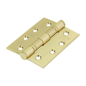 Timco - Grade 13 Fire Door Hinges - Electro Brass Stainless Steel (Size 101 x 76 x 3 - 2 Pieces)