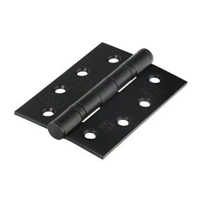 Timco - Grade 13 Fire Door Hinges - Matt Black Stainless Steel (Size 101 x 76 x 3 - 2 Pieces)