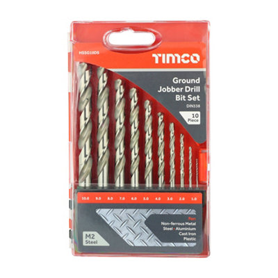 Timco - Ground Jobber Drill Bit Set (Size 10pcs - 10 Pieces)