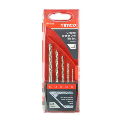 Timco - Ground Jobber Drill Bit Set (Size 5pcs - 5 Pieces)