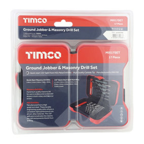 Timco - Ground Jobber & Masonry Drill Set (Size 17pcs - 17 Pieces)