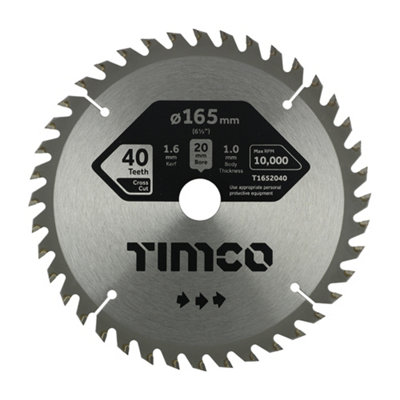 Timco Handheld Cordless Circular Saw Blade Size 165 x 20 x 40T