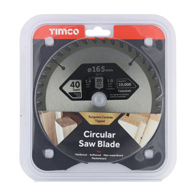 Timco - Handheld Cordless Circular Saw Blade (Size 165 x 20 x 40T - 1 Each)
