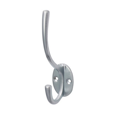 Timco - Hat & Coat Hook - Satin Chrome (Size 125 x 32mm - 1 Each)