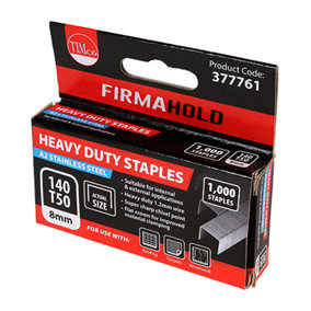TIMCO Heavy Duty Chisel Point A2 Stainless Steel Staples  - 8mm (1000pcs)