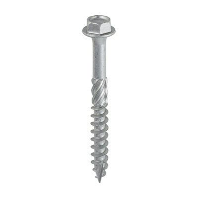 Timco - Hex Head Timber Screw - Silver (Size 8.0 x 75 - 10 Pieces)