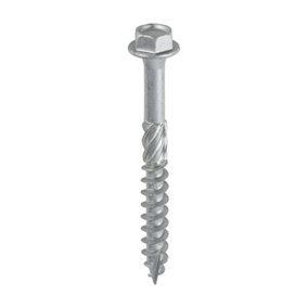 Timco - Hex Head Timber Screw - Silver (Size 8.0 x 75 - 10 Pieces)