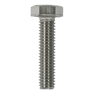 Timco - Hex Set Screws - A2 Stainless Steel (Size M12 x 50 - 10 Pieces)