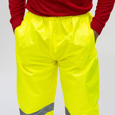 Timco - Hi-Visibility Elasticated Waist Trousers - Yellow (Size Large - 1 Each)