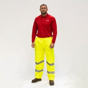 Timco - Hi-Visibility Elasticated Waist Trousers - Yellow (Size X Large - 1 Each)