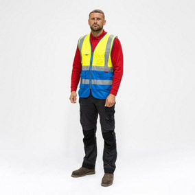 Timco - Hi-Visibility Executive Vest - Yellow & Blue (Size Small - 1 Each)