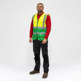 Timco - Hi-Visibility Executive Vest - Yellow & Green (Size Medium - 1 Each)