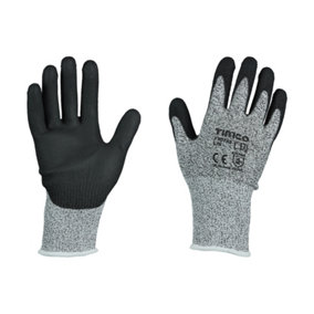 Timco - High Cut Gloves - PU Coated HPPE Fibre with Glass Fibre (Size Large - 1 Each)