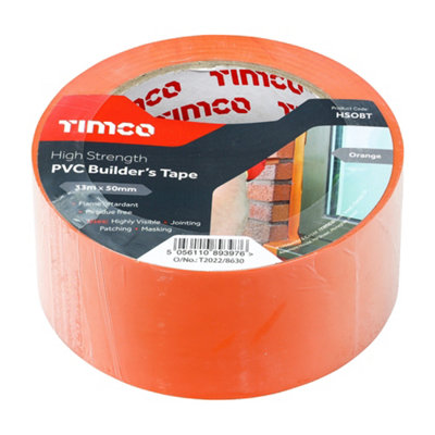Timco - High Strength PVC Builder's Tape (Size 33m x 50mm - 1 Each)