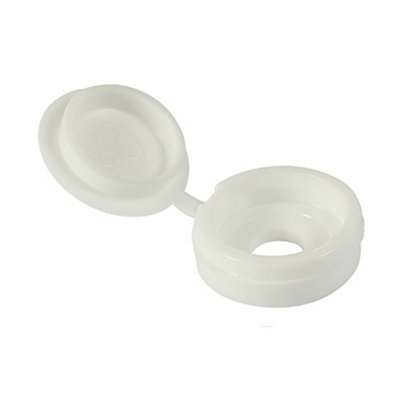 Timco - Hinged screw covers - Large - White (Size To fit 5.0 to 6.0 Screw - 50 Pieces)