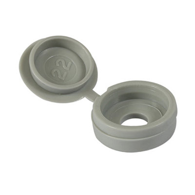 Timco - Hinged screw covers - Small - Light Grey (Size To fit 3.0 to 4.5 Screw - 100 Pieces)