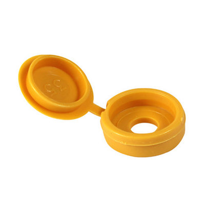 Timco - Hinged screw covers - Small - Yellow (Size To fit 3.0 to 4.5 Screw - 100 Pieces)