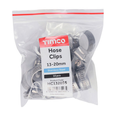 TIMCO Hose Clips A2 Stainless Steel - 13-20mm
