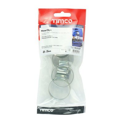 TIMCO Hose Clips Silver - 25-35mm