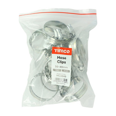 TIMCO Hose Clips Silver - 30-40mm