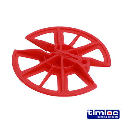 Timco - Insulation Retaining Discs - Red (Size 80mm Dia - 250 Pieces)