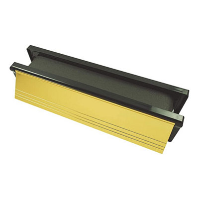 Timco - Intumescent Letterbox - Polished Gold - Black Frame (Size 305 x 70 - 1 Each)