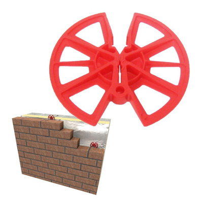 TIMCO IRD80R Pack of 250 Timloc 80mm Plastic Insulation Retaining Discs - Red