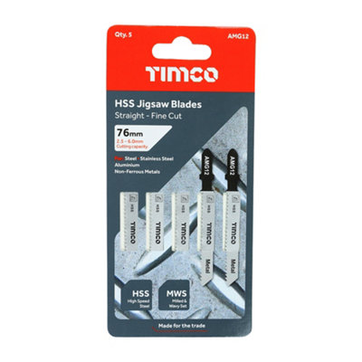 TIMCO Jigsaw Blades Metal Cutting HSS Blades - T118B