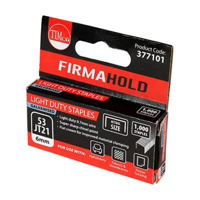 TIMCO Light Duty Chisel Point Galvanised Staples  - 6mm
