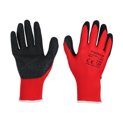 Timco - Light Grip Gloves - Crinkle Latex Coated Polyester (Size Large - 1 Each)