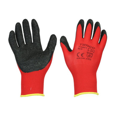 Timco - Light Grip Gloves - Crinkle Latex Coated Polyester (Size Medium - 1 Each)