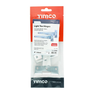TIMCO Light Tee Hinges Zinc - 4"