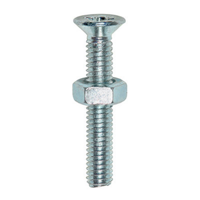 TIMCO Machine Countersunk Screws & Hex Nut Silver - M4 x 25
